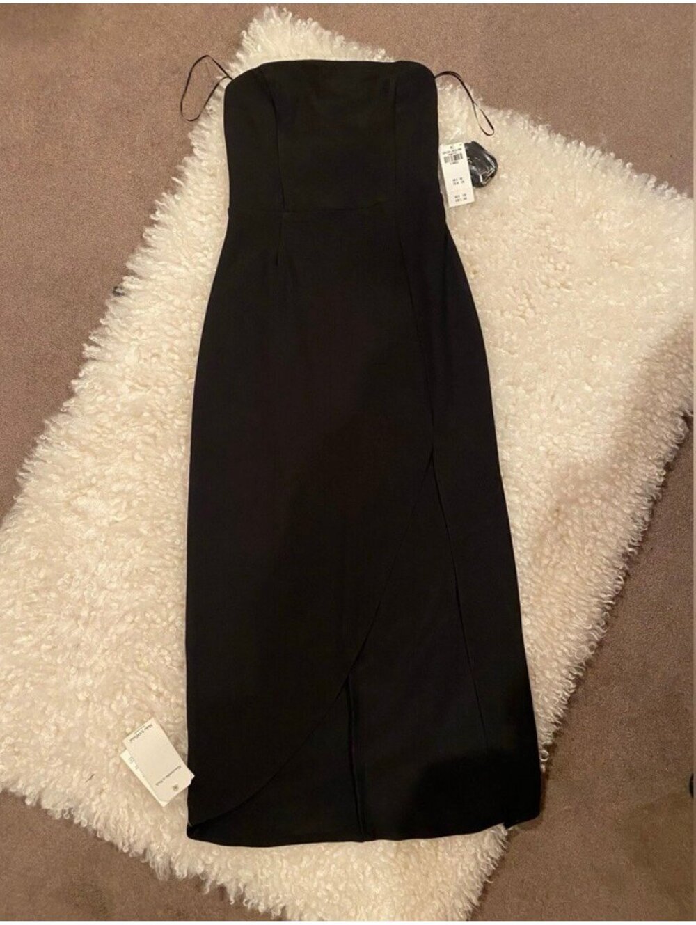 Abercrombie and Fitch Black Strapless Midi Dress Sz M - Picture 2 of 7